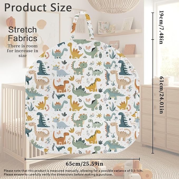 Multi Dinosaur Newborn Lounger Pillow Cover Strechy Newborn Lounger Cover, Removable and Ultra Soft Sung Fitted Baby Lounger Slipcover Protector Baby Essentials