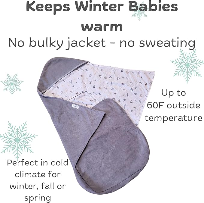 Car Seat Blankets for Babies Winter - Stroller Footmuff Carseat Cover Baby 5 Point Harness - Swaddle Bunting Bag Gift Christmas (White)