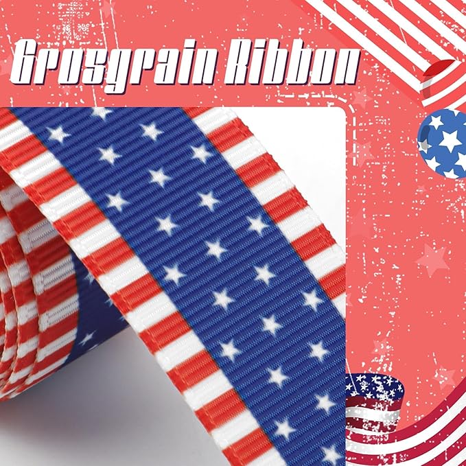YanJie 4th of July 2pcs Hair Clips Red Blue 3'' Hair Bows American Flag Hairgrips Girls Patriotic Barrette Independence Day Hair Accessories