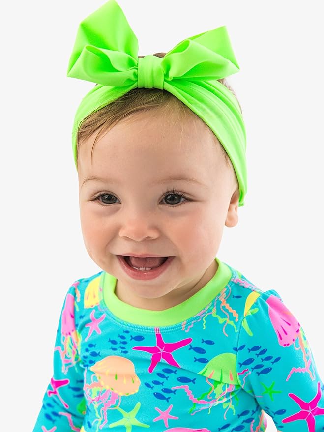 RuffleButts® Girls Swim Bow Headband