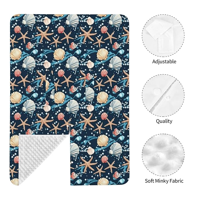 Pearls Shell Starfish Baby Car Seat Canopy Nursing Cover for Newborn Car Seat Breastfeeding Covers Blanket Newborn Shower Gift