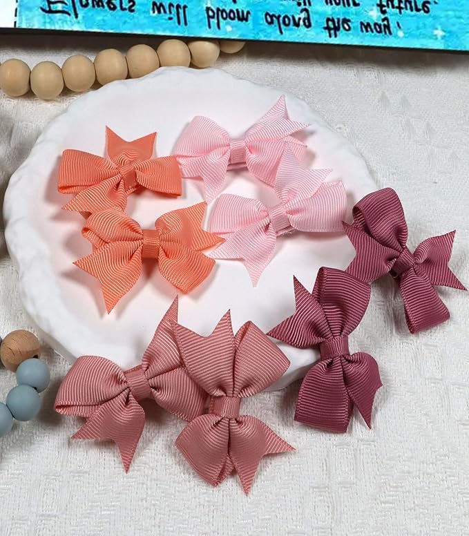 Baby Hair Clips for Girls 50PCS - 2" Girls Fully Lined Bows Hair Pins Tiny Hair Bows Alligator Clips for Baby Girls Infants Toddlers in Pairs