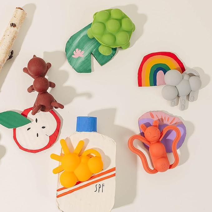 Doddle & Co. The Chew Teether with Poppable Bubbles | Toddler Teething Fidget Toy for Baby | Enhaces Oral Fit & Easy to Hold & Grab | Helps in Development for New Born Babies | Pack of 1 | Rain