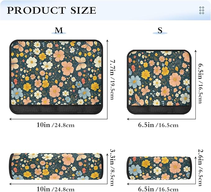 Cute Butterflies Flowers Car Seat Belt Covers Fashion Seat Belt Cushion Cover 2Pcs Shoulder Strap Cushion for Girls Boys Adults