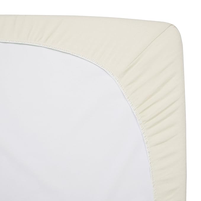 TL Care 100% Natural Cotton Fitted Pack and Play Sheet 39" x 27" - Soft & Breathable Pack N Play Sheet for Playpen, Playard & Mini Crib Mattress, Cream, for Boys & Girls