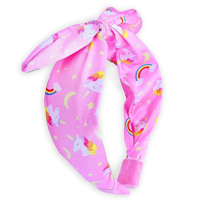 FROG SAC Unicorn Headband for Girls, Bow Knot Headbands for Kids, Cute Rainbow Knotted Hair Bands for Children, Little Girl Toddler Hair Accessories (Unicorn)
