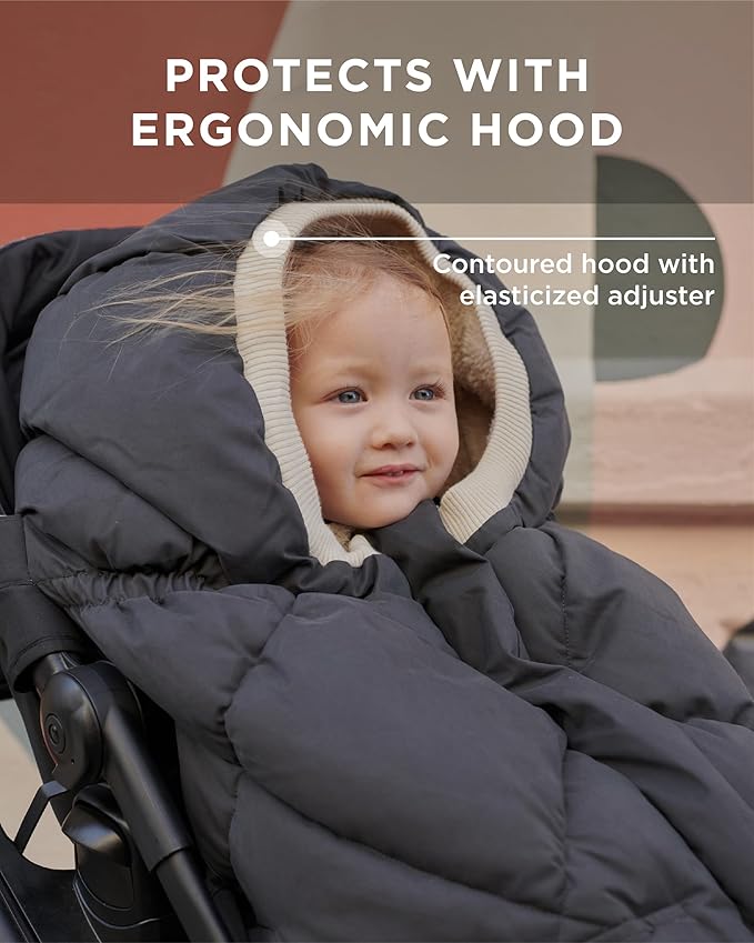 7AM Enfant Stroller Blanket 212 - Adjustable Baby Car Seat Zipped Blanket for Babies Winter, Unisex Multi Purpose Fleece Lined Warm Hooded Toddler Footmuff Water Repellent | (6M - 4T)