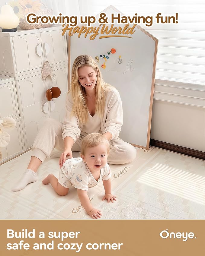 Baby Play Mat, 71 x 79 Inch Floor Mat with XPE Foam,Foldable & Reversible Baby Floor Play Mat , Perfect Baby Foam Playmat for Baby Playpen, Waterproof PlayMats for Babies, Infants,Indoor& Outdoor