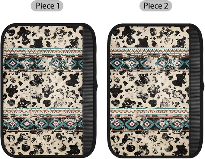 Seat Belt Cover Pad 2 Packs Seatbelt Shoulder Pad Retro Cow Print Non Slip Seat Neck Strap Covers for Cars Trucks Vans for Husband Brothers