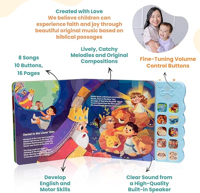 GO GO Bible Songs Bundle: 2 Christian Sound Books for Toddlers 1-5, 10 Songs Each, Interactive Baby Bible Books, Sing-Along Musical Learning, Religious Toys for Kids, Christian Gifts, and Praise Story