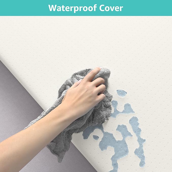 YENING Bamboo Pack and Play Mattress Pad Breathable 38x26 Waterproof Baby Mattress for Pack N Play Matress Topper Waterproof with Strap White
