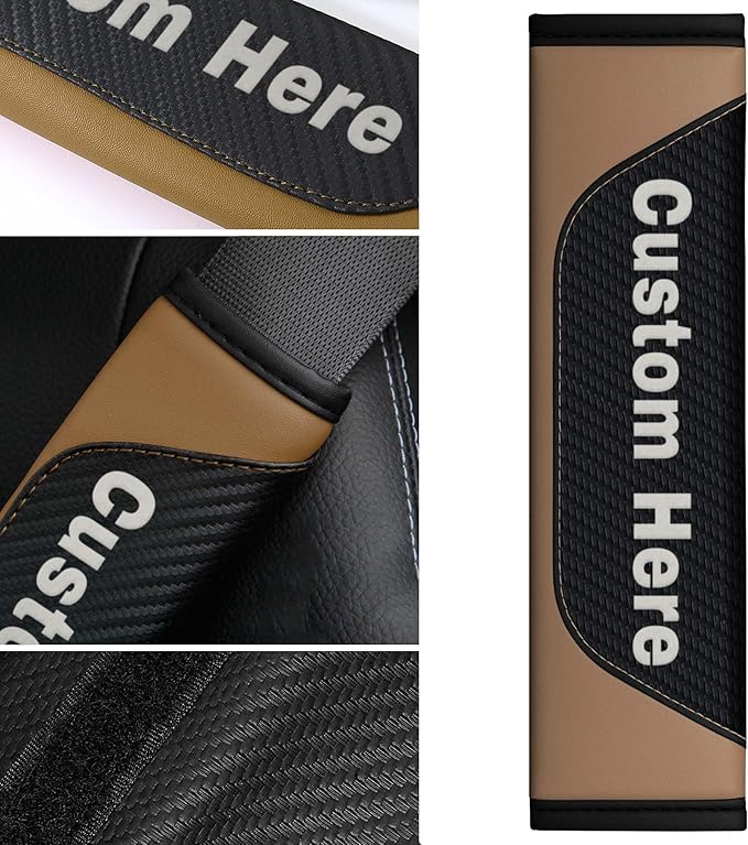 Custom Seat Belt Cover Pad - Personalized Carbon Fiber Seatbelt Shoulder Cushion, Auto Accessories for Cars Trucks SUVs
