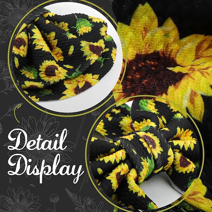 7’’ Yellow Bows for Baby Girls Sunflower Girl Headbands Baby Bow Summer Outfits Hair Accessories for Newborn Infant Toddler Clothes