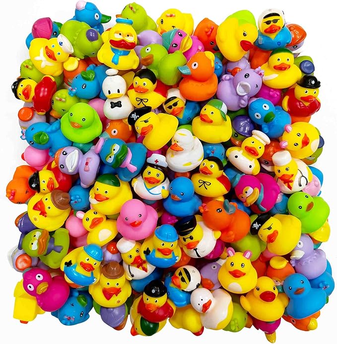 Arttyma Rubber Ducks in Bulk,Assortment Duckies for Jeep Ducking Floater Duck Bath Toys Party Favors (50-Pack)