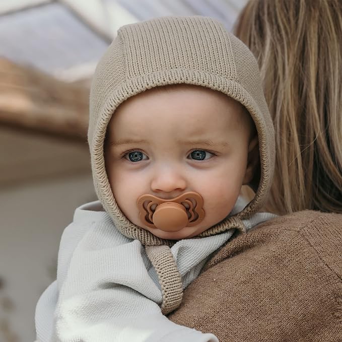 BIBS Pacifiers - Supreme Collection | Symmetrical Nipple | Silicone | Made in Denmark | Set of 2 Ivory/Sage Color Premium Soothers | Size 6-18 Months