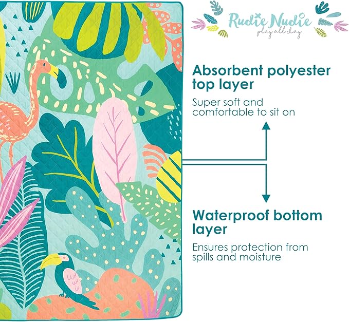 Rudie Nudie Jumbo Picnic Rug, Premium Large Picnic Mat, 6'7" x 6'7", Outdoor Waterproof Picnic Blanket Beach Mat, Foldable & Waterproof, Picnic Blankets Ideal for Beach & Park, Outdoor Blanket