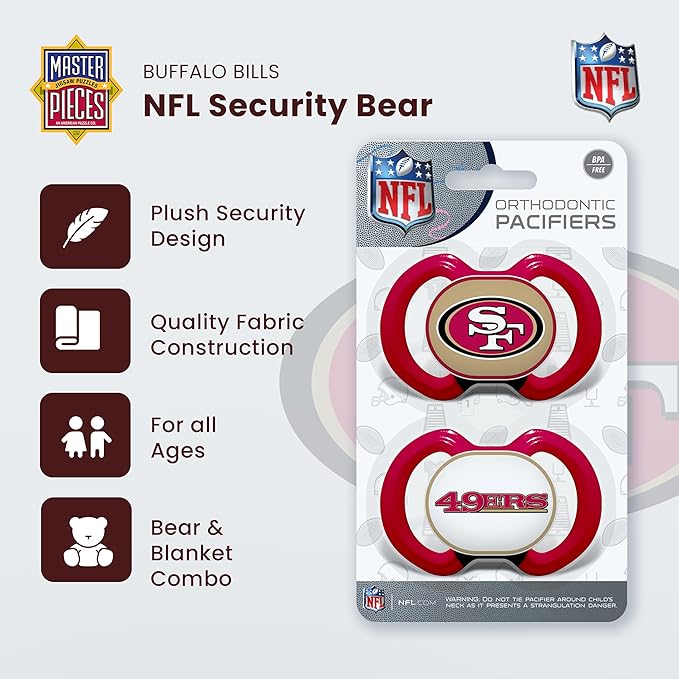 Baby Fanatic Pacifier 2-Pack - NFL San Francisco 49ers - Officially Licensed League Gear