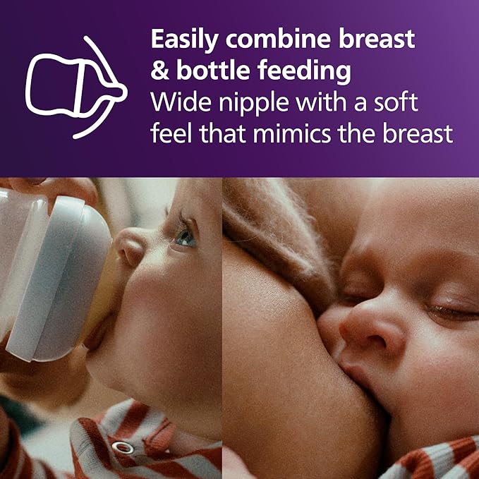 Philips Avent Natural Baby Bottle Nipple, Newborn 0M+, 2pk, SCF651/23
