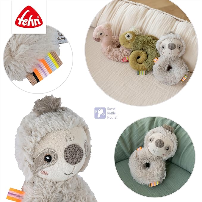 Fehn Lazy Grip Ring, Motor Skills Toy with Rattle, for Fun Early Learning, Faithful Companion for Babies and Toddlers from 0 Months