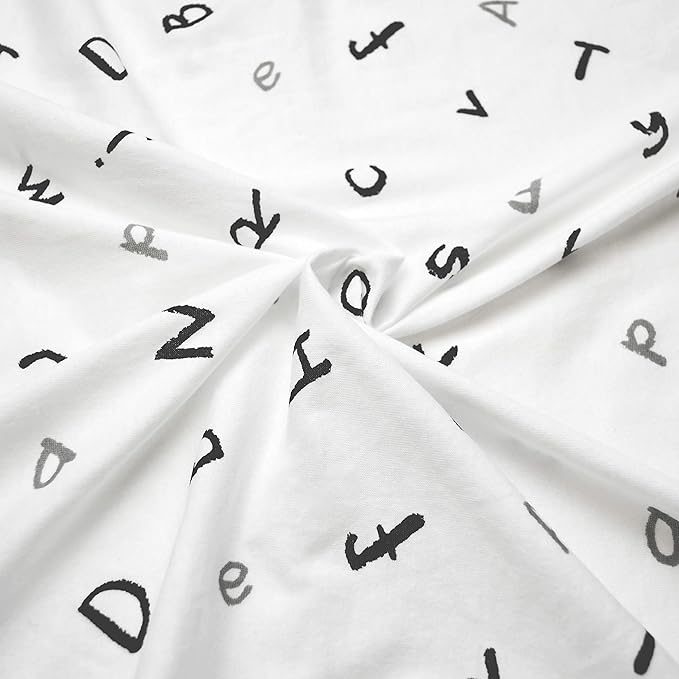 TL Care 100% Natural Cotton Fitted Pack and Play Sheet 39" x 27" - Soft & Breathable Pack N Play Sheet for Playpen, Playard & Mini Crib Mattress, Alphabet, for Boys & Girls