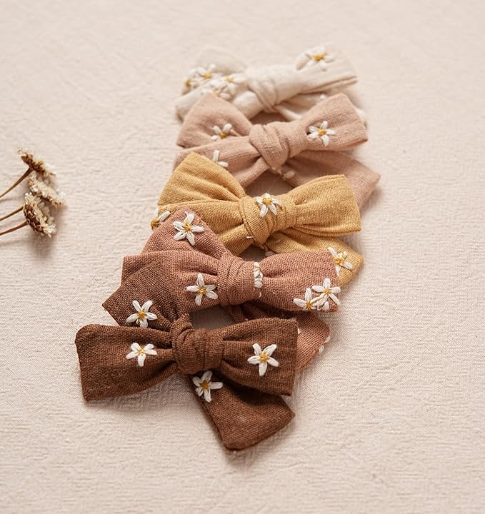 Fancy Clouds Baby Girl Bows Headbands,10 pcs Stretchy Soft Nylon Hairbands Hair Bows for Newborns, Infants, Toddlers - Handmade Baby Hair Accessories for Girls