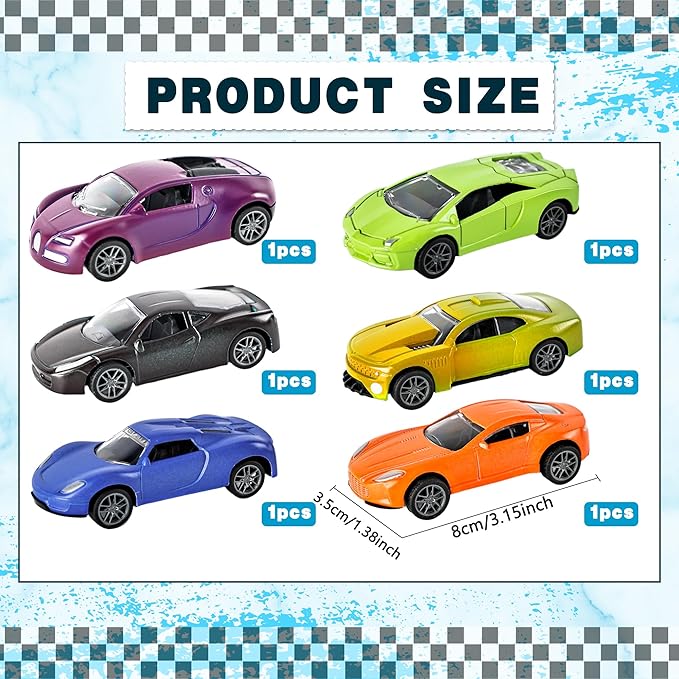 6 Pcs Color Changing Cars Color Change Bath Toys Cars Toy in Water Vehicles Toy for Kids Toddlers Car Goodie Bags Fillers Party Favors