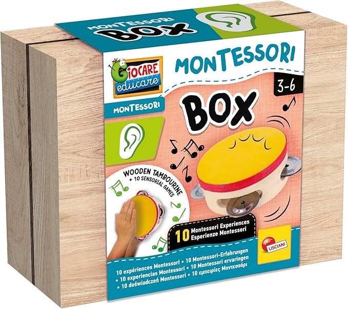 Lisciani Montessori Box: Hearing Sensory Listening Kit for Children Aged 3 and Above - Discovery of Sounds - Hearing Awakening - Educational Game - Awakening of Senses