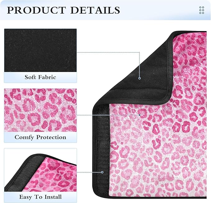 2 Pack Seatbelt Covers Seat Belt Cover Pad for Adults Boys Girls Car Seat Strap Covers Pads Cushion Universal Shoulder Strap Pad Protector for Backpack Camera Bag 10x7.7Inch Gradient Pink Leopard Prin
