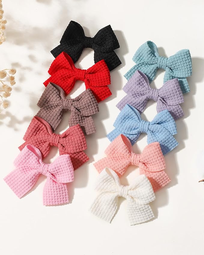 Jollybows 20pcs Baby Hair Clips Girls Bows 2" Mini Alligator Clip Toddler Pigtail Bow Fine Hair Clip Light color