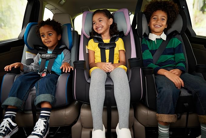 Safety 1st TriMate 3-in-1 Convertible Car Seat, Slim Fit, Infant to Big Kid Car Seat, Easy-Install Harness, Machine-Washable Cover, Dishwasher-Safe Cup Holders, 5-100 lbs, Sharkskin