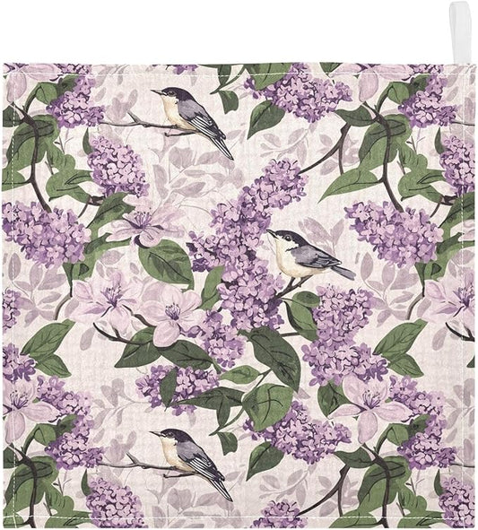 vvfelixl Bloom Lilac Magno Baby Burp Cloths Baby Muslin Washcloths for Boys Girls Cotton Babys Face Towel for Newborn Infants Soft and Absorbent 11.8 X 11.8 in, 5 Pack