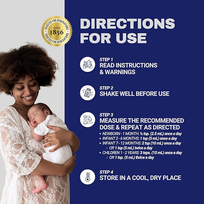 Dr. Chase Kolik Nighttime Gripe Water for Babies, Night Time Gripe Water for Infant Colic and Gas Relief, Safe and Soothing Colic Baby Relief - 5 Fl Oz