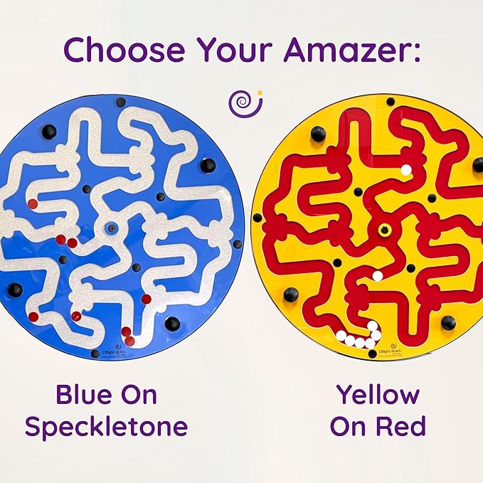 Amazer Toddler Wall Activity Board – Interactive Wall Activity for Kids – Colorful Rotating Maze Wheel Game – 22.5"x22.5", 21 lbs – Fun & Challenging Hands-On Play – Yellow on Red