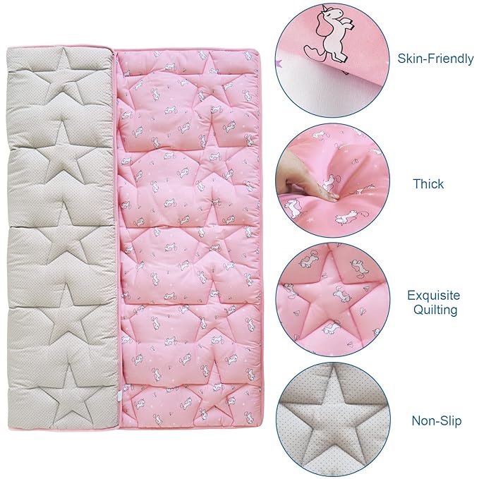 SPRINGSPIRIT 71'' x 59'' Baby Play Mat for Playpen, Baby Play Mat for Floor One-Piece Crawling, Non Slip Play Mats for Babies and Toddlers, Pink