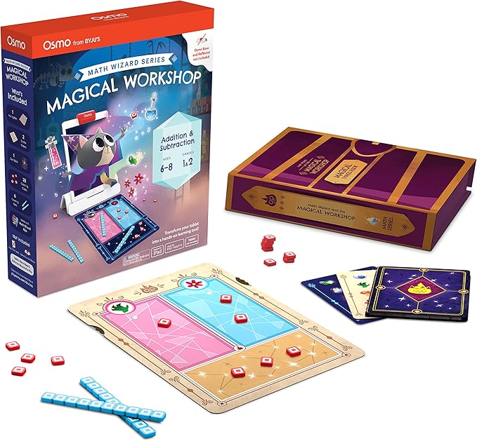 Osmo - Math Wizard and the Magical Workshop for iPad - Ages 6-8/Grades 1-2 -Addition & Subtraction-Curriculum-Inspired-STEM Toy Gifts for Kids,Boy & Girl-Ages 6 7 8 (Osmo Base Required)