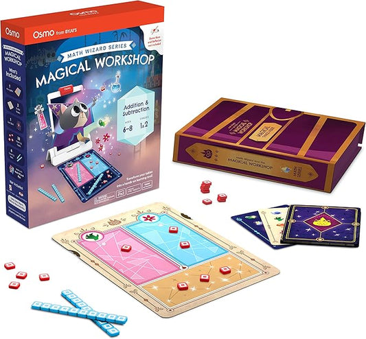 Osmo - Math Wizard and the Magical Workshop for iPad - Ages 6-8/Grades 1-2 -Addition & Subtraction-Curriculum-Inspired-STEM Toy Gifts for Kids,Boy & Girl-Ages 6 7 8 (Osmo Base Required)