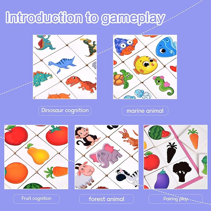Wooden Shape Matching Games, Shadow Matching Puzzle Games Montessori Wooden Sorting and Stacking Toys, Children's Image Play Toys, Boys, Girls Preschool Learning Toys Activity Gifts (White)