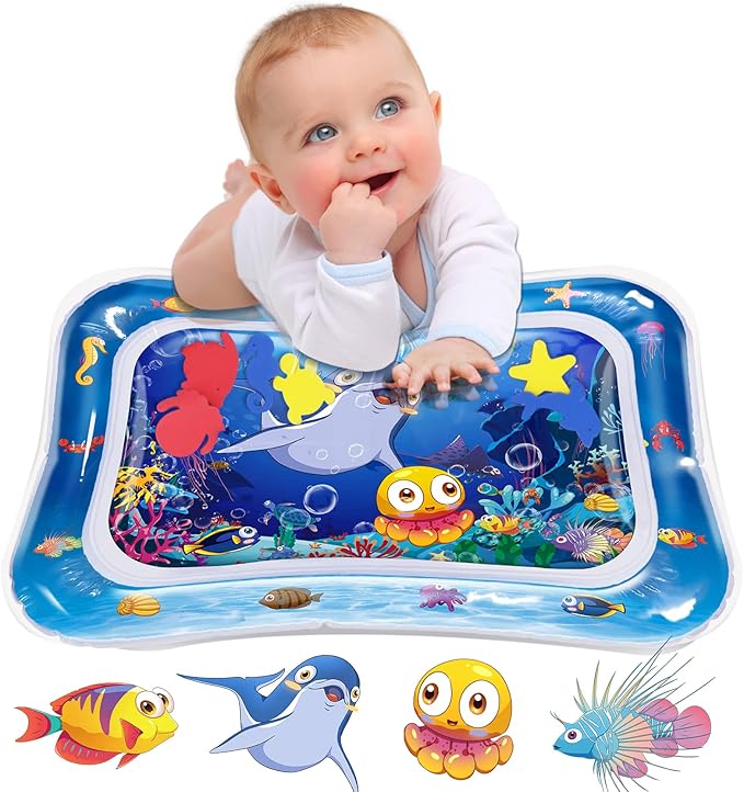 Infinno Tummy Time Mat Sensory Water Mat for Babies, Baby Toys for 3 6 9 12 Months Boys and Girls, Great Gift Idea of Baby Stuffs…