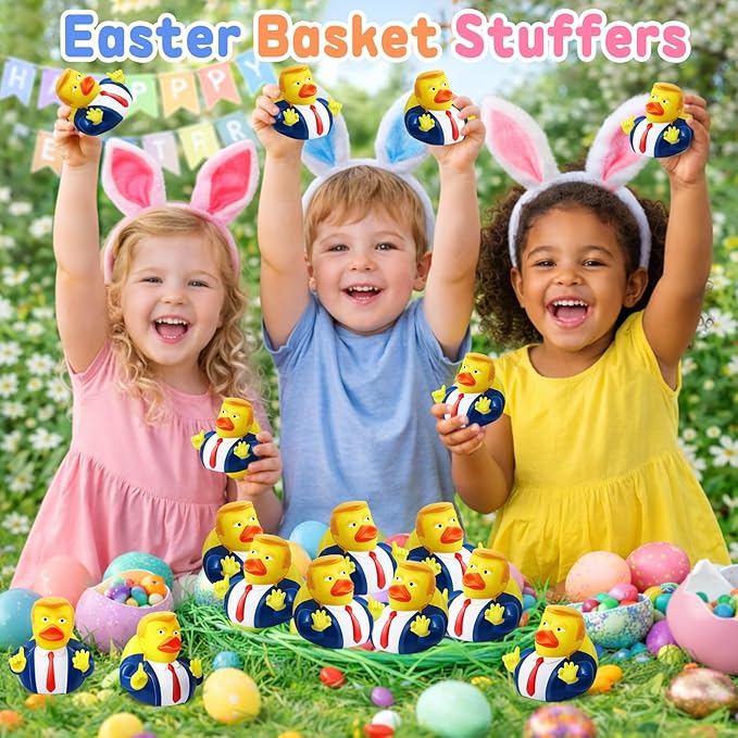 24 Pcs President Rubber Ducks, Funny Duckies, President Memorial and Patriotic Theme Baby Bath Toy, Ducking Game Gifts for Kids Adults, Car Dashboard Decorations, Easter Basket Stuffers for Kids