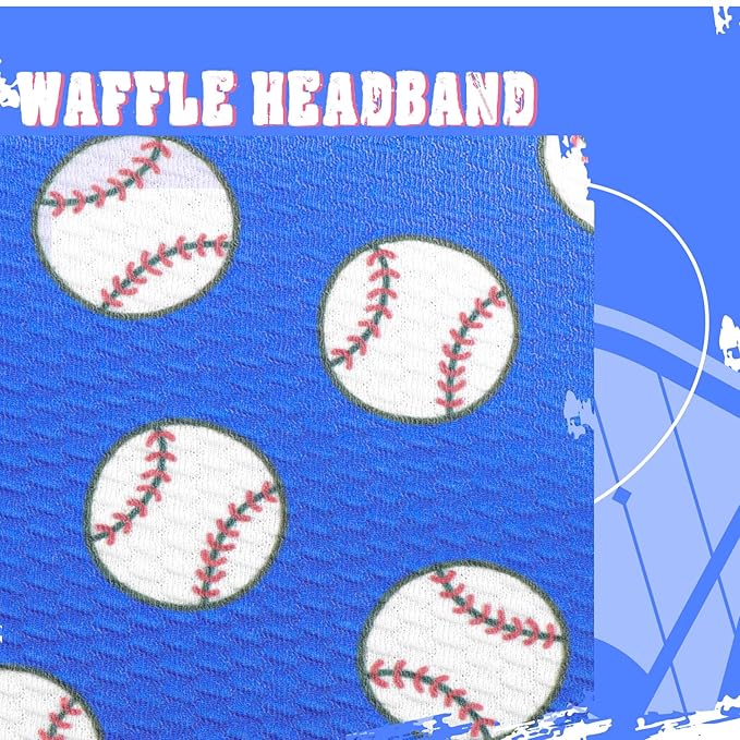 3PCS Baseball Hair Bows for Baby Girls Toddler Newborn Infant Headbands Softball Hair Accessories Baby Blue Headband for Sport Parties