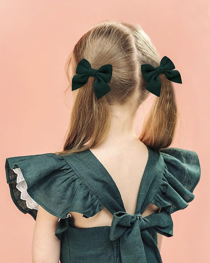 Jollybows 40PCS 2.8" Baby Girls Hair Bows Alligator Clips Woolen Hair Barrettes Hair Accessories for Little Girls Toddlers Teens Kids (1- Light Multi-colored)