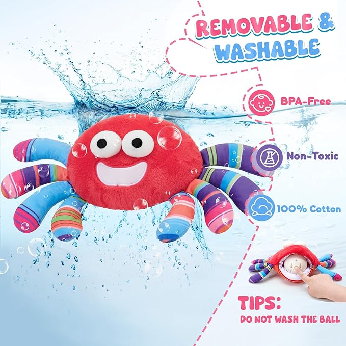 Golray Baby Crawling Toys 12-18 Months, Musical Dancing Tummy Time Red Crab with 50 Songs, Walking Moving Baby Sensory Toys, Toddlers Girls Boys Birthday Gifts for Infants 1-3 Years Old