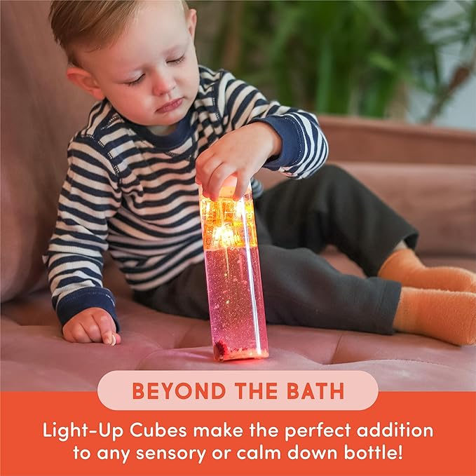 Glo Pals x Daniel Tiger's Neighborhood Water-Activated Bath Toy with 4 Reusable Light-Up Cubes for Sensory Play (Cubes Only)