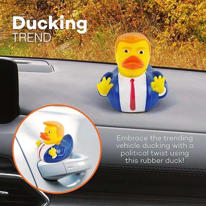 4E's Novelty Large Rubber Duck - 3.15 Inch Rubber Duck , 1 Piece - Great for Jeep Ducking, 2025 Gifts, Bath Tub Toys Christmas White Elephant Exchange Gag Gift for Adults