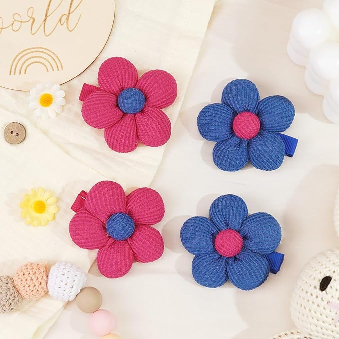 CÉLLOT Flower Hair Clips,10 Pcs Non-Slip Flower Bows Alligator Clips Hair Accessories for Girls Toddlers Teens and Women