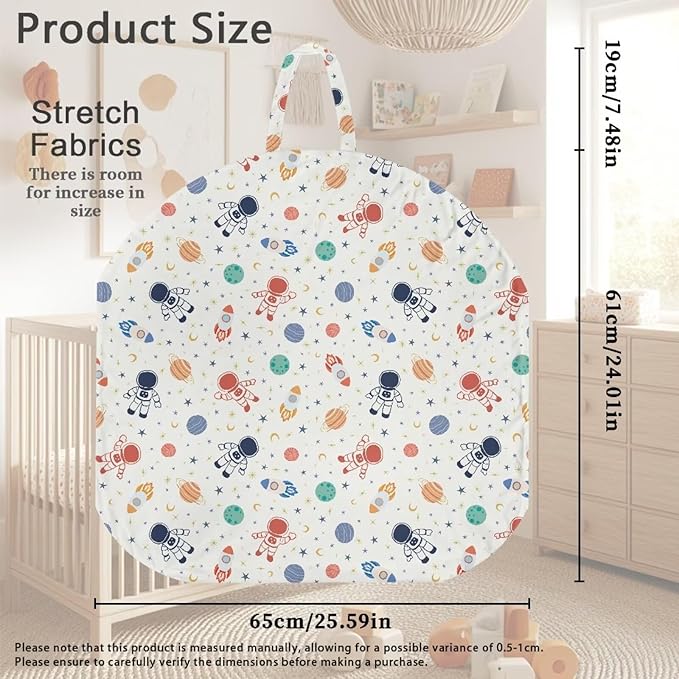 Cute Astronaut and Planet Newborn Lounger Pillow Cover Removable Soft Slipcover for Newborn Baby Padded Lounger Infant Floor Seat Cover for Boys Girls Breathable and Washable