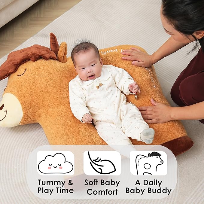 Unicorn Baby Play Cushion – Reversible Floor Pillow with Positive Affirmations – Plush Support Cushion for Tummy Time, Bonding & Infant Photography – Soft Baby Floor Mat for Newborns & Infants