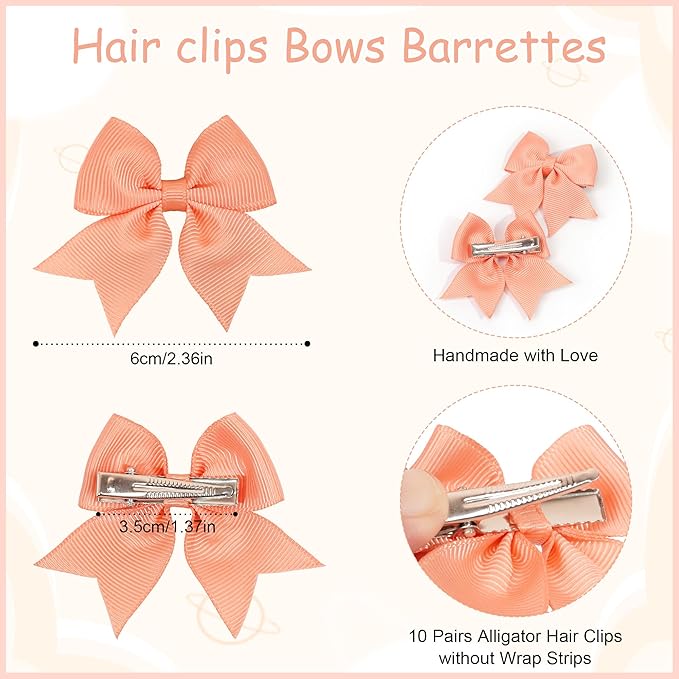 JOYOYO 60Pcs Baby Bows Alligator Hair Clips in 30 Pastel Colors, Barrettes and Bows for Baby Girls,Toddlers,Kids