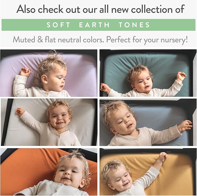Pack and Play Sheets Fitted – Compatible with 4moms Breeze Plus Playard and Other Large Playpen Mattress – Snuggly Soft 100% Jersey Cotton – 2 Pack Play Yard Sheet Set for Boys & Girls