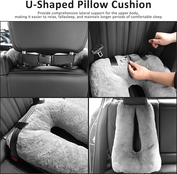 US Travel Pillow Cushion for Car Seat U-Shape Sleeper Hold Travel Pillow Comfort Kids Car Pillow Support Soft Kids Car Seat Sleeping Pillow Supports Head Neck Kids Travel Pillow for Long Journey Trave